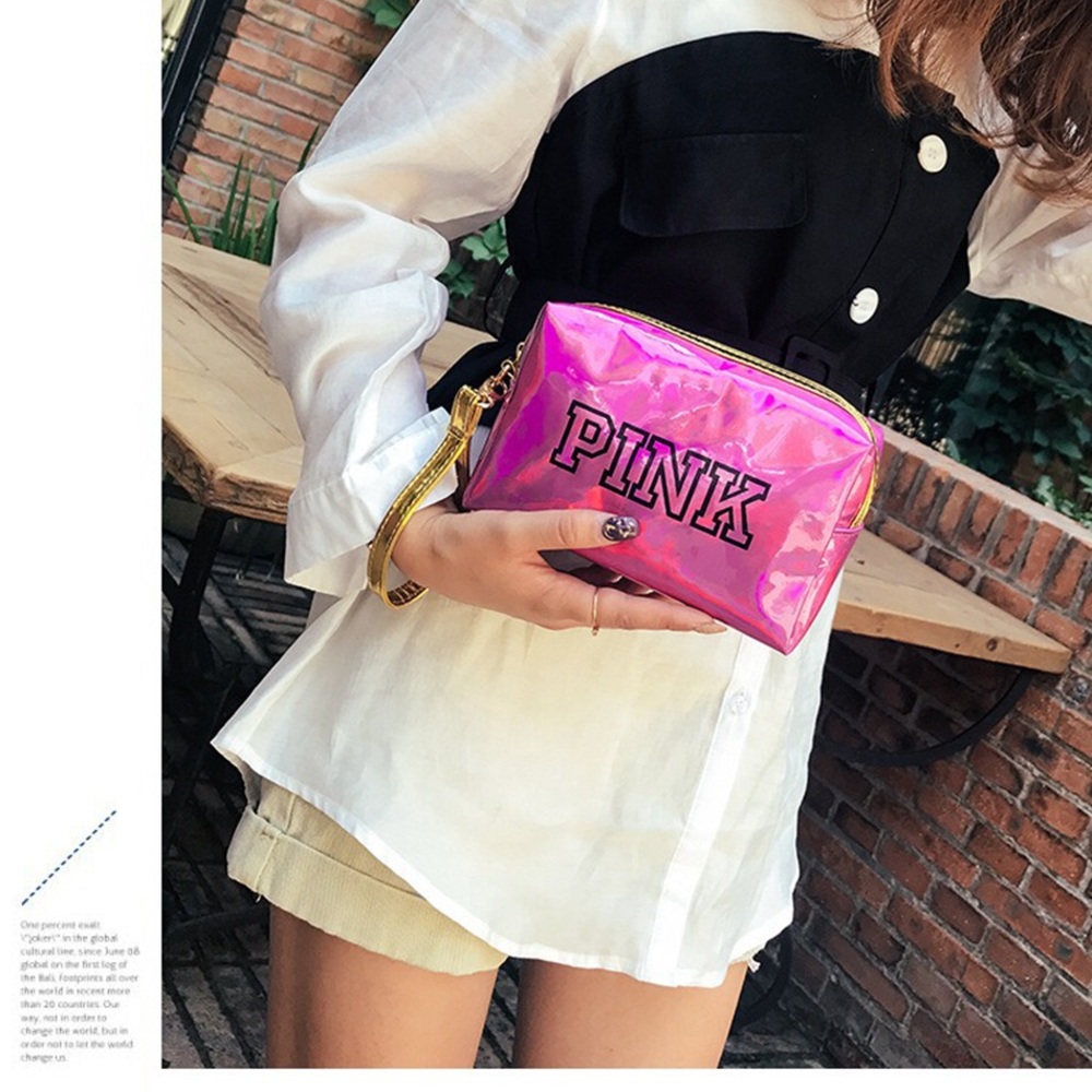 Pink makeup bag